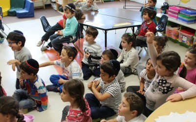 Kindergarten classes share stories on Skype